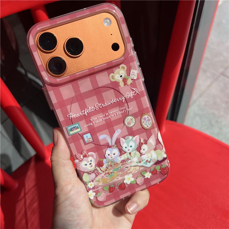东迪达菲玲娜贝儿草莓适用iPhone17pro新年圣诞红色手机壳18promax全包硬壳16软边保护套喜庆magsafe