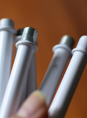 白色双打头外M10牙吊灯杆空心铁艺烤漆固定螺牙管灯饰配件加长