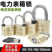 电力表箱锁30mm梅花铜锁物业国网户外防水通用挂锁35mm通开表箱锁