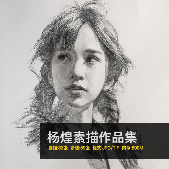 杭州国美培训名师杨煌高清素描喷绘装饰素材大图艺术高考临摹范画