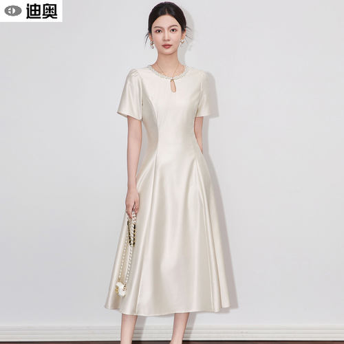 迪奥小香风短袖连衣裙超好看裙子