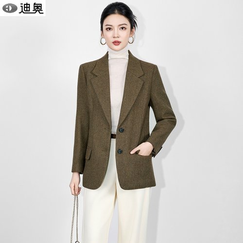 迪奥高端时尚休闲羊毛西装外套女