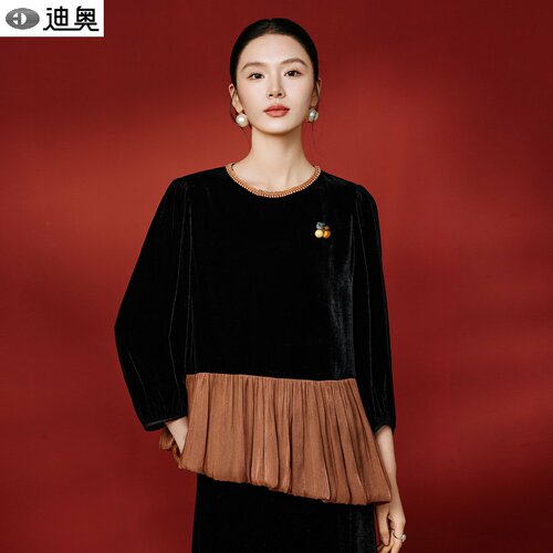 迪奥高端桑蚕丝丝绒小衫上衣女