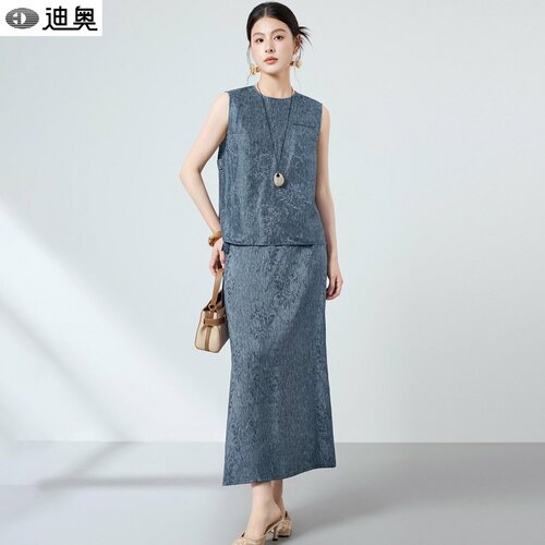 迪奥小众轻奢时尚丝麻两件套装女