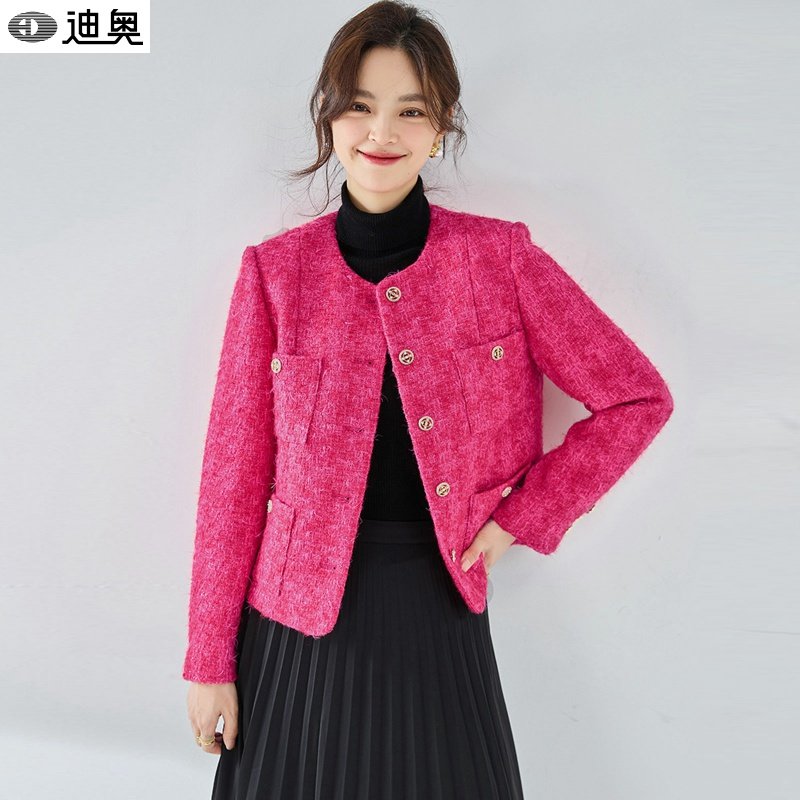 迪奥25新款高定小香风外套女时尚气质减龄名媛风羊毛粗花呢短外套,女装/女士精品,短外套,淘宝优惠券,粉丝福利购,淘宝优惠卷