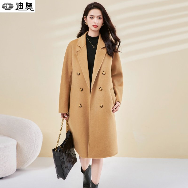 迪奥25秋冬超好看的双面呢羊毛大衣女系带收腰双排扣高级毛呢外套,女装/女士精品,毛呢外套,淘宝优惠券,粉丝福利购,淘宝优惠卷