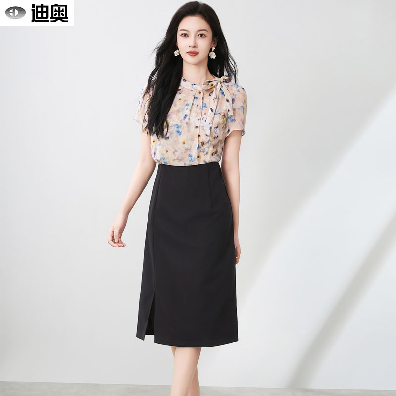迪奥连衣裙时尚减龄短袖A字裙子