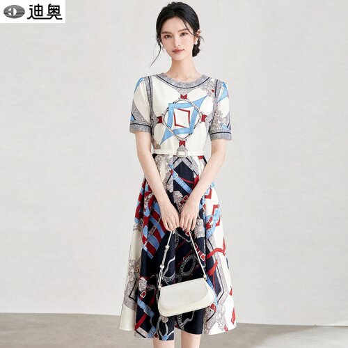 迪奥时髦贵气法式通勤风连衣裙女