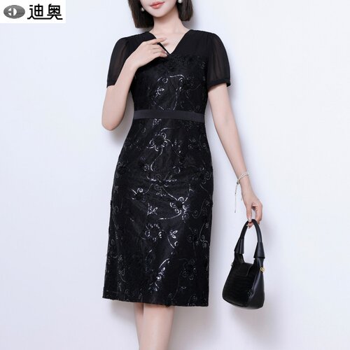 迪奥夏季连衣裙轻奢优雅礼服裙子