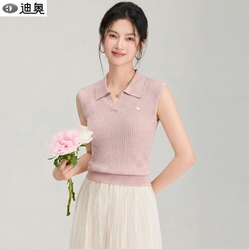 迪奥简约休闲无袖针织背心上衣女