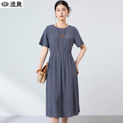 迪奥女士连衣裙夏女桑蚕丝A字裙