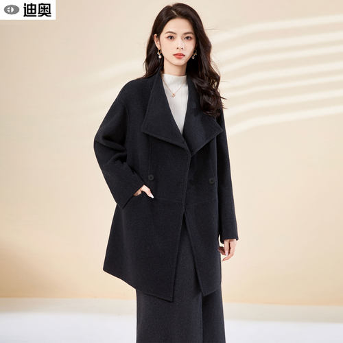 迪奥25秋冬高级感双排扣羊毛大衣