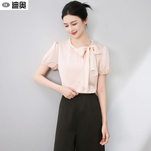 迪奥时尚通勤温柔风短袖T恤上衣