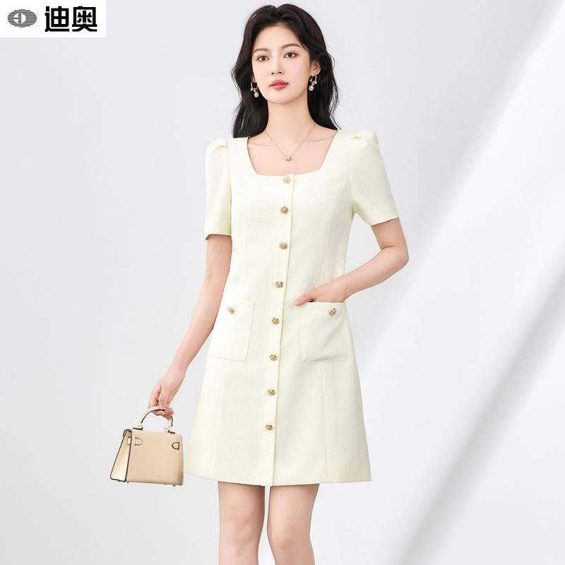 迪奥正式场合连衣裙短袖中长裙子