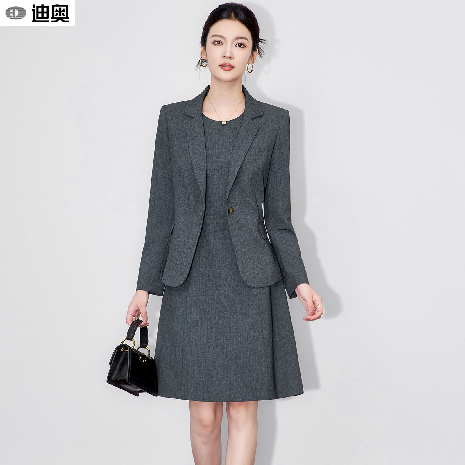 迪奥26春秋款女士西装外套高级感气质通勤西服两件套装时尚连衣裙