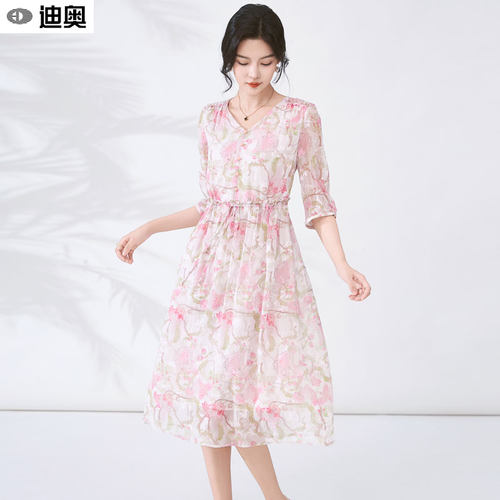 迪奥海边度假风连衣裙甜美茶歇裙