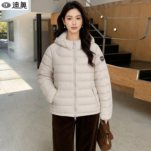 迪奥气质通勤保暖白鸭绒羽绒服女