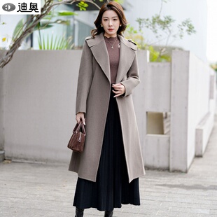 迪奥毛呢外套女2026新款中长款羊毛双面呢大衣高级感百搭毛呢大衣