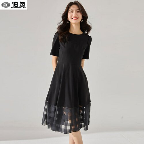 迪奥夏季显瘦连衣裙女法式中长裙