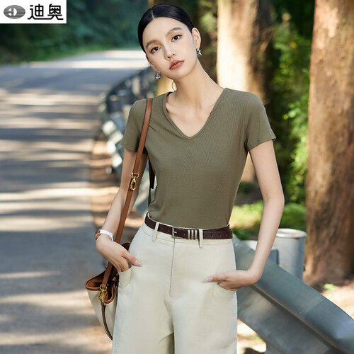 迪奥通勤显瘦桑蚕丝短袖T恤女夏