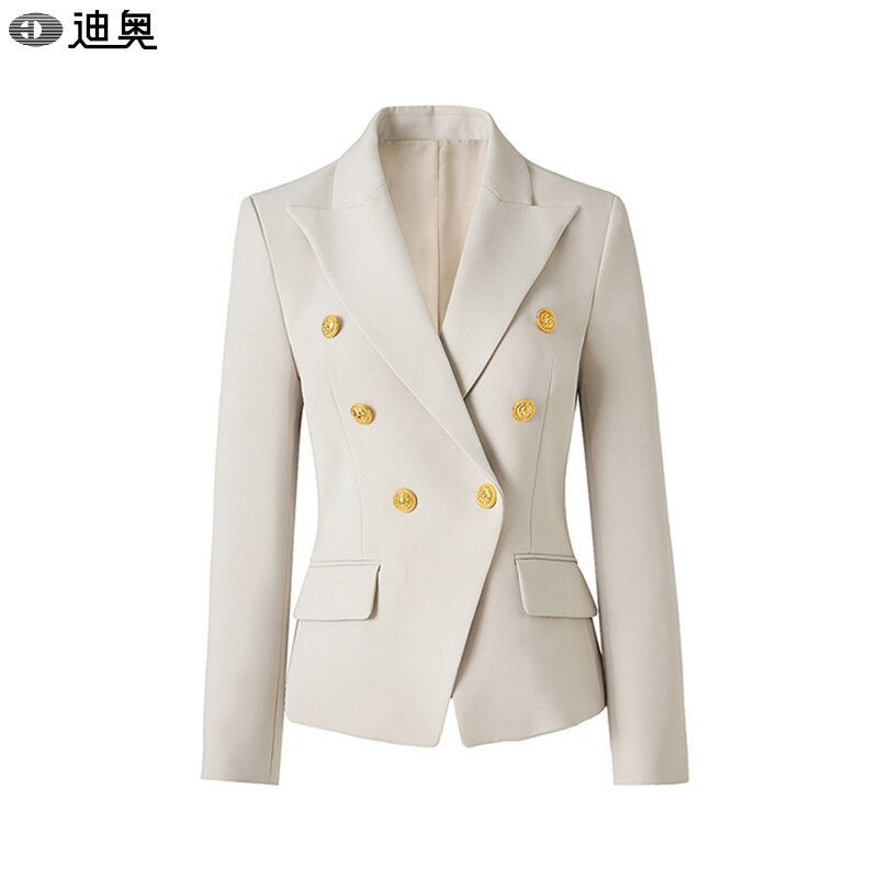 迪奥高端职业小西服女2026春秋款双排扣收腰显瘦气质通勤西装外套