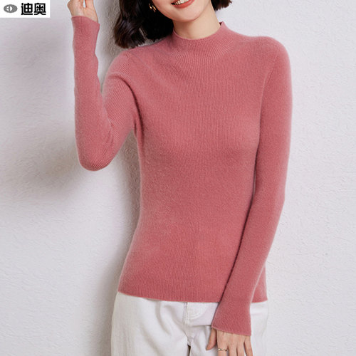 高品质长袖羊毛衫女半高领毛线衣