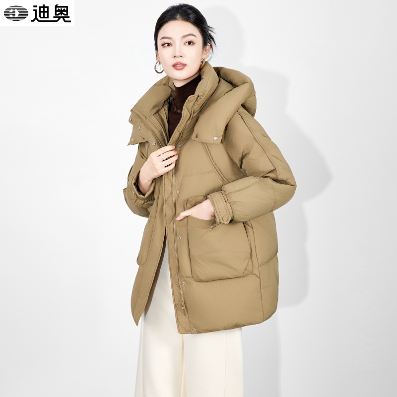迪奥羽绒服冬季女款韩版时尚减龄气质百搭90白鸭绒保暖中长款棉服