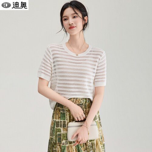 迪奥冰丝凉感针织短袖T恤空调衫