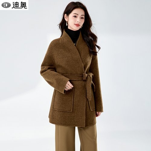 迪奥25秋冬极简风优雅毛呢大衣女