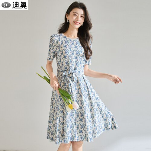 迪奥清新甜美法式连衣裙显瘦裙子