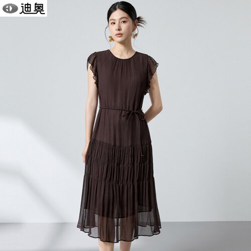 迪奥真丝连衣裙女夏桑蚕丝背心裙