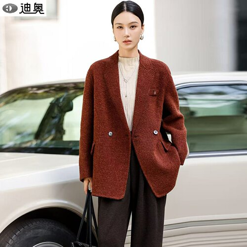 迪奥时尚简约通勤羊毛双面呢外套