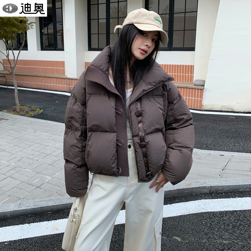 迪奥高端鸭绒羽绒服外套女面包服