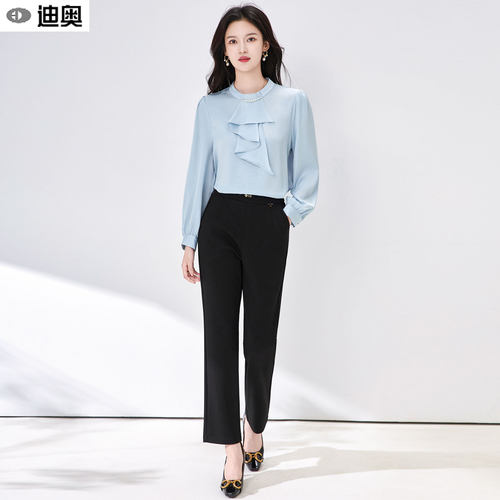 迪奥轻职场气质优雅两件套装裤女