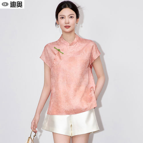 迪奥新中式短袖T恤禅意复古小衫