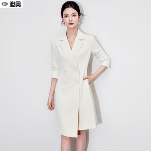 迪奥正式场合连衣裙女2026春秋新款端庄大气优雅通勤女神范西装裙