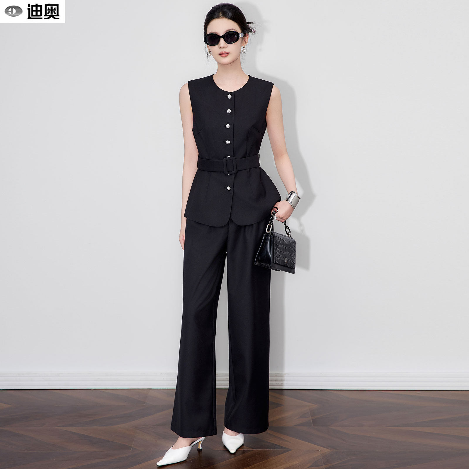 迪奥高级老钱风两件套装裤女26春秋新款气质背心马甲+显瘦阔腿裤