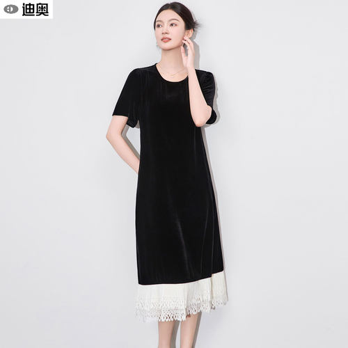 迪奥轻奢高级感名媛风短袖连衣裙