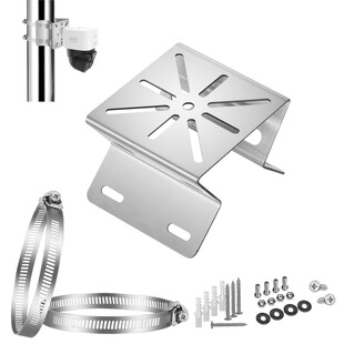 亚马逊摄像头支架不锈钢抱杆立杆横臂转接吊装支架电线杆抱柱支架