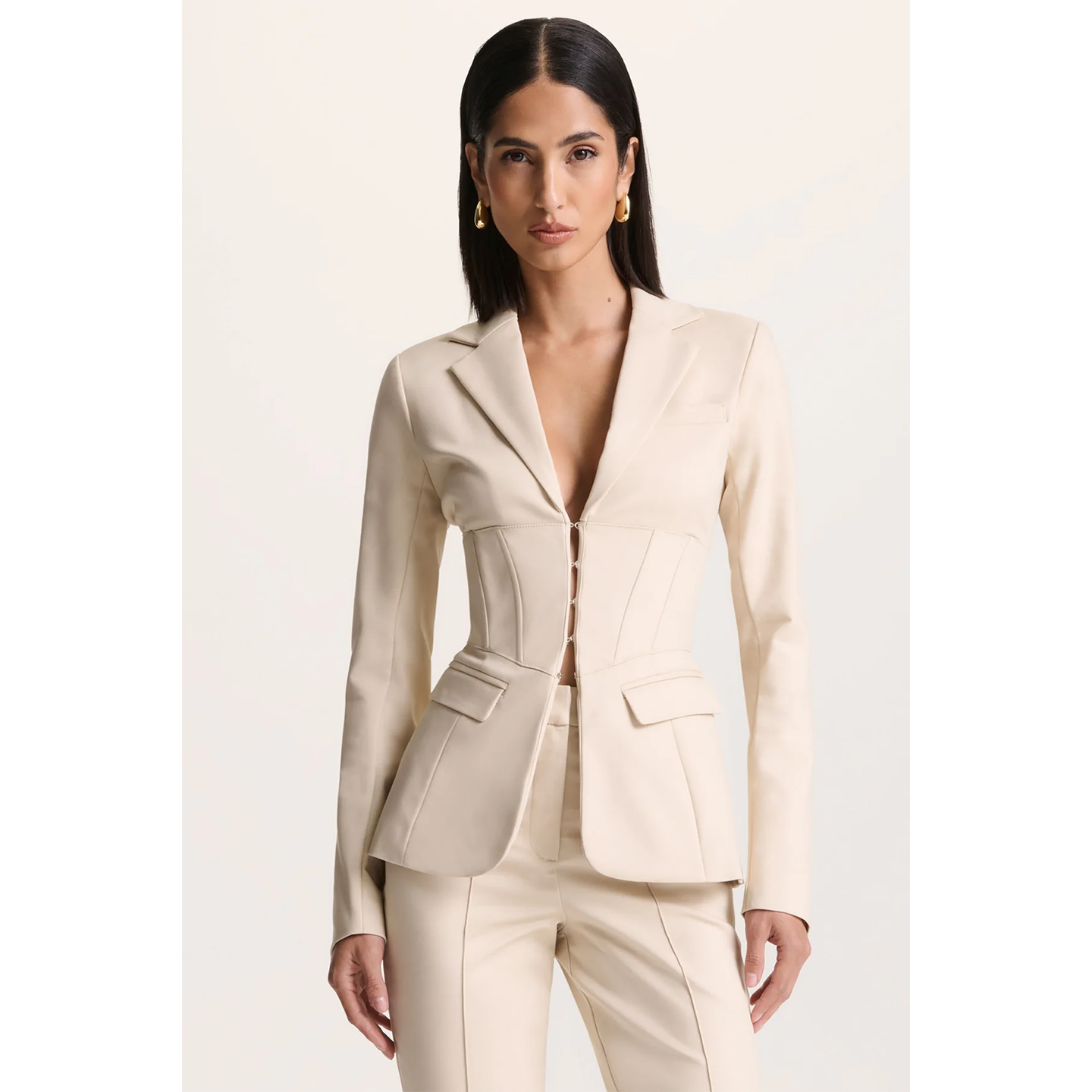 欧美单小众设计款时尚高级感气质纯色修身鱼骨束腰西装短外套女,女装/女士精品,西装,淘宝优惠券,粉丝福利购,淘宝优惠卷