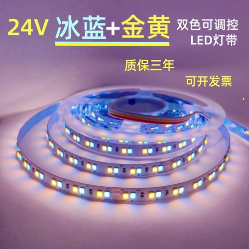凌科云24V冰蓝+金黄双色LED灯带