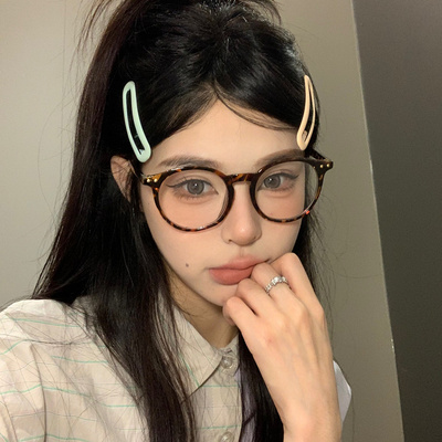 复古玳瑁色素颜眼镜框可配有度数