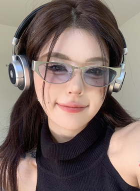 复古小众金属长方形未来感太阳镜