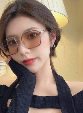 太阳镜双梁男女士圆脸显瘦近视