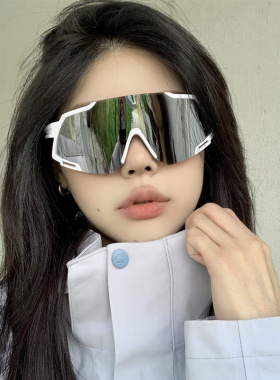 超大框水银色户外骑行眼镜护目镜