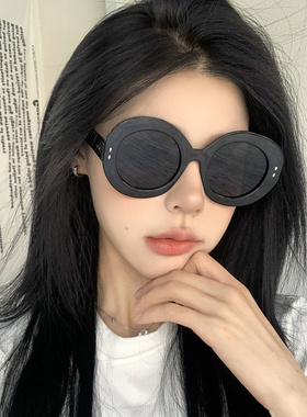 欧美圆形大框显瘦太阳镜防紫外线