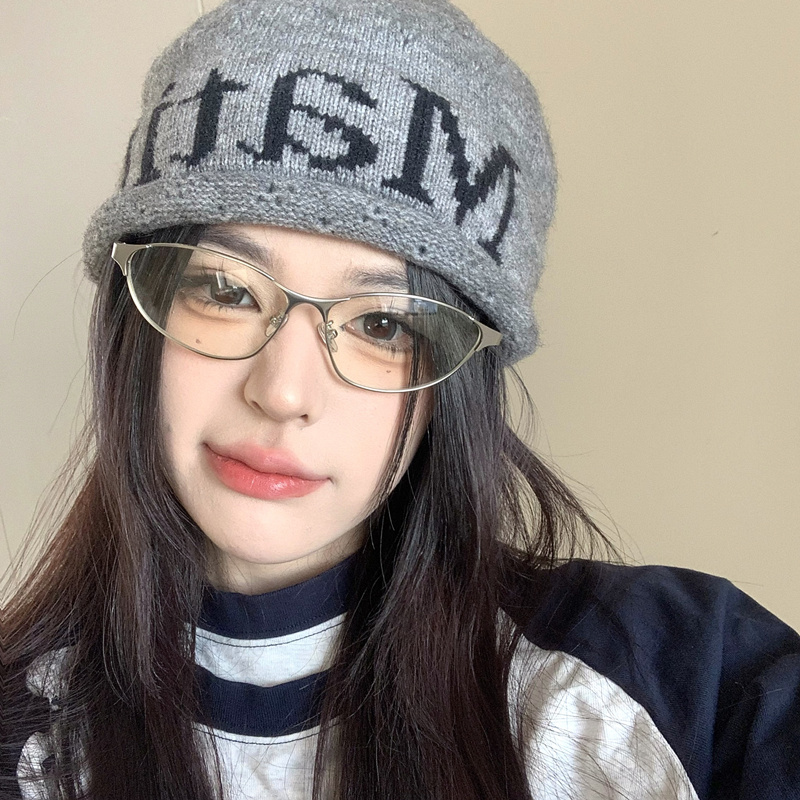 复古金属猫眼银色眼镜框可配度数