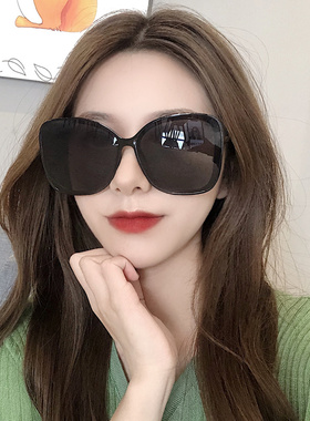 超大框黑色墨镜女网红遮脸显瘦防紫外线偏光太阳镜时尚街拍眼镜潮
