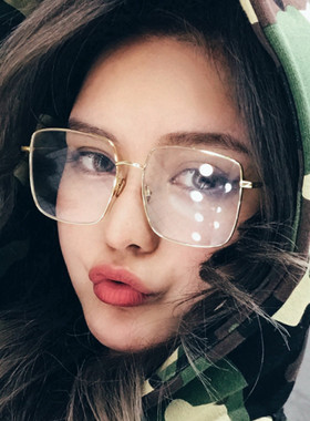 周扬青同款眼镜网红女男显瘦圆脸