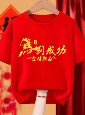 26中考高班服百日誓师红色t恤金榜题名短袖中考必胜高考加油衣服